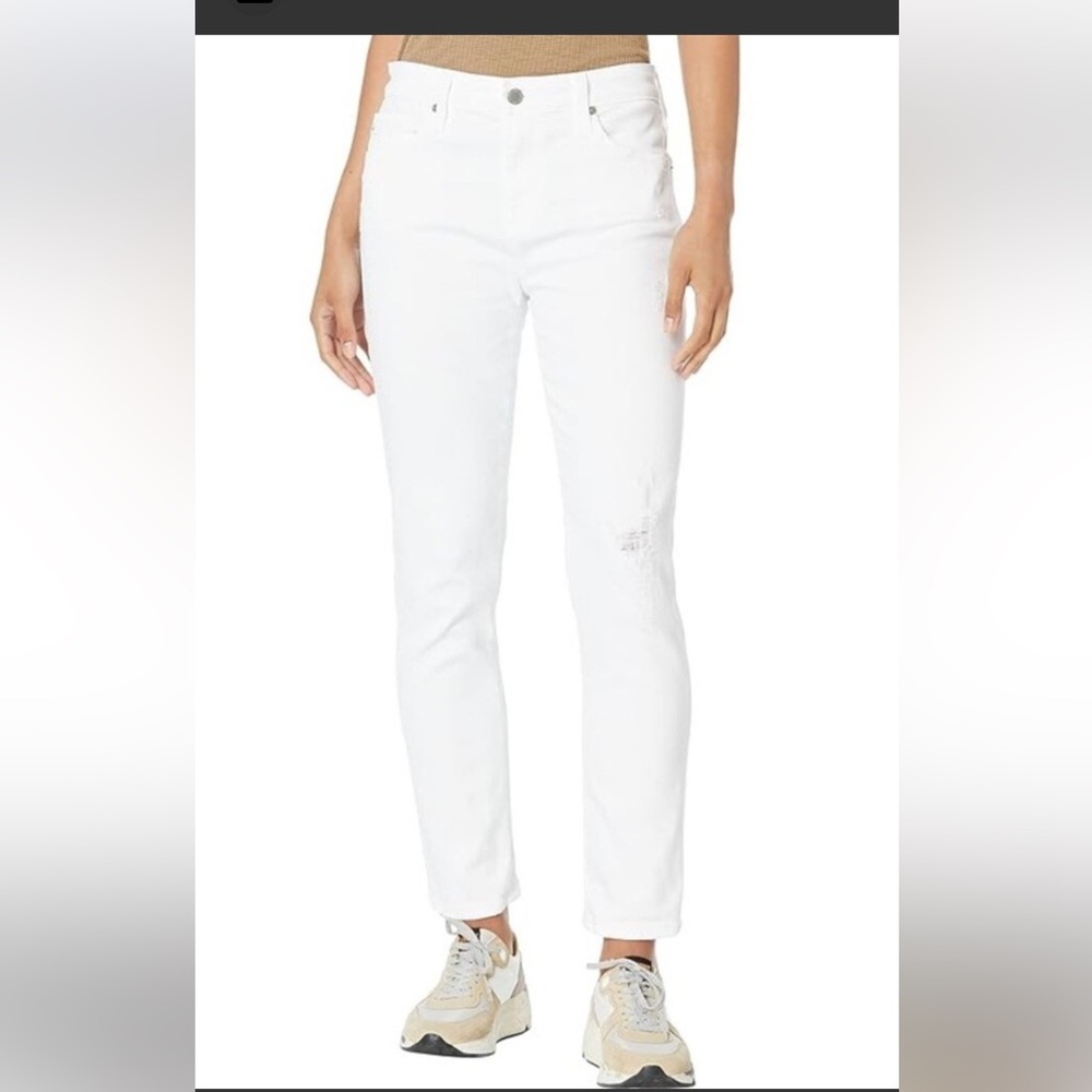AG Adriano Gokdschmed white ivory ex-boyfriend slouchy slim jeans sz 26R